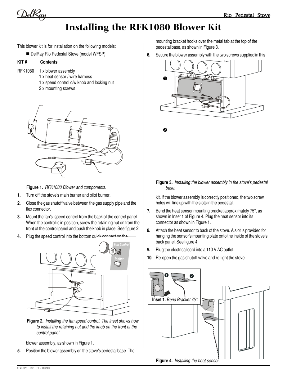 Installing the rfk1080 blower kit, General information, Installation | Montigo RFK1080 User Manual | Page 2 / 2