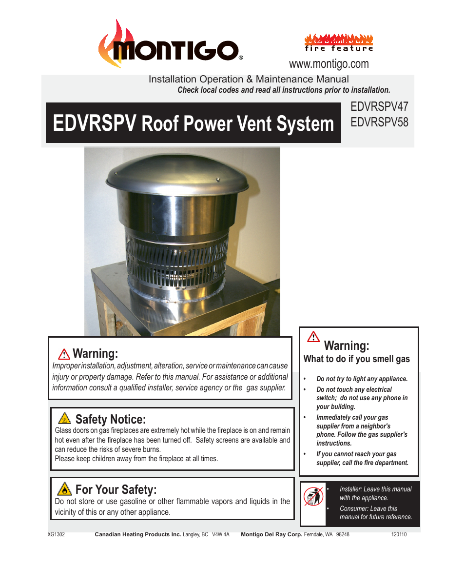 Montigo EDVRSPV47 User Manual | 12 pages
