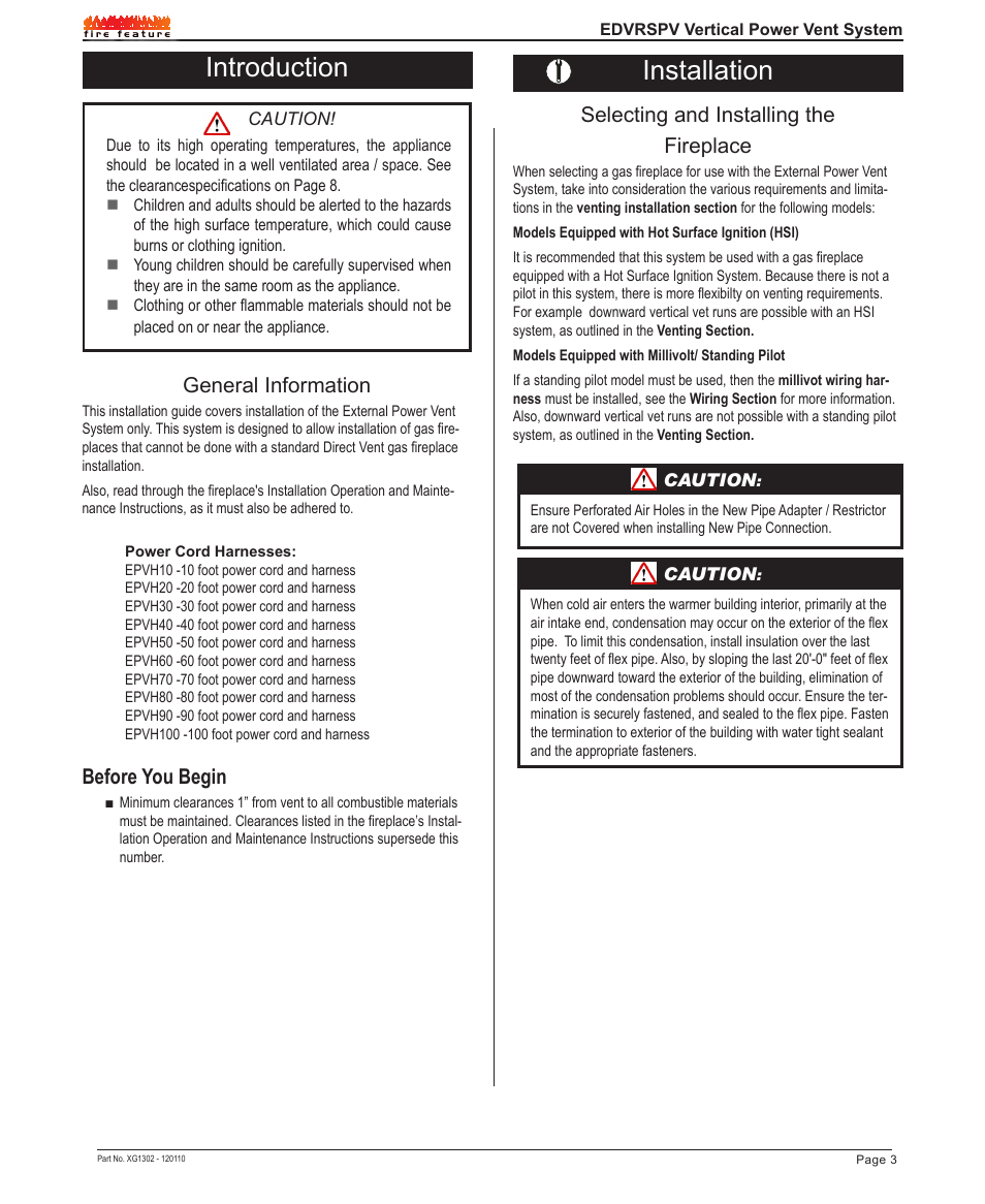 Introduction, Installation, Before you begin | General information, Selecting and installing the fireplace | Montigo EDVRSPV47 User Manual | Page 3 / 12