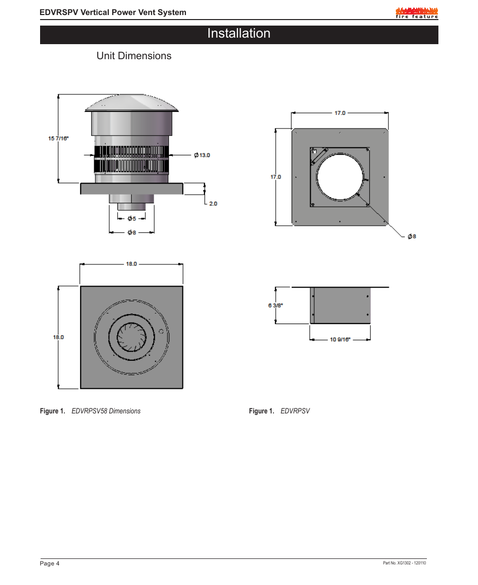 Installation, Unit dimensions | Montigo EDVRSPV47 User Manual | Page 4 / 12