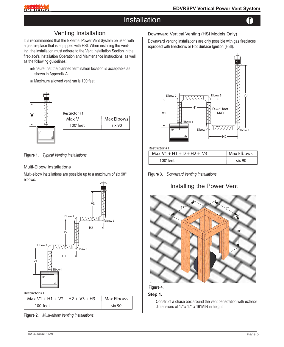 Installation, Venting installation, Installing the power vent | Montigo EDVRSPV47 User Manual | Page 5 / 12
