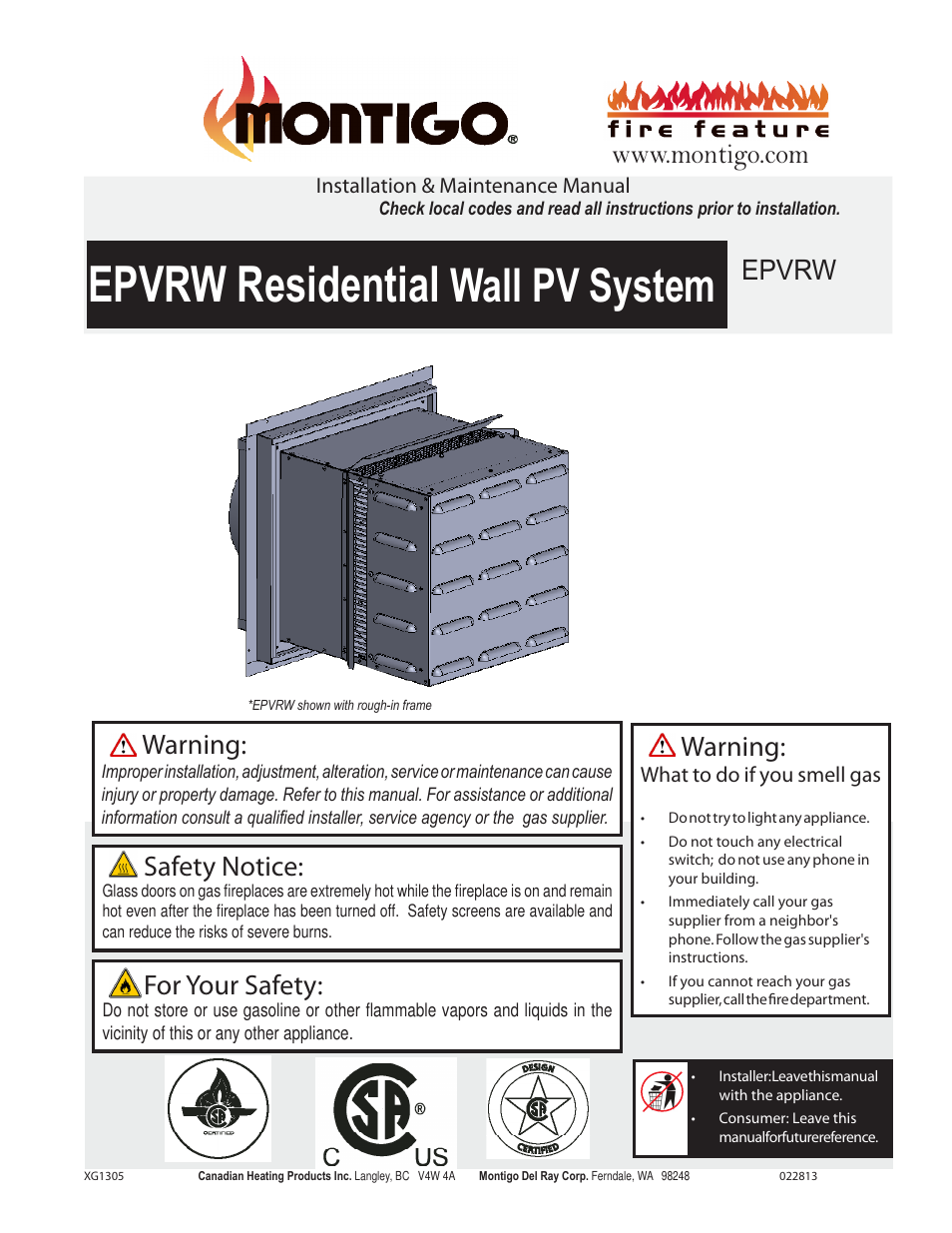 Montigo EPVRW User Manual | 6 pages