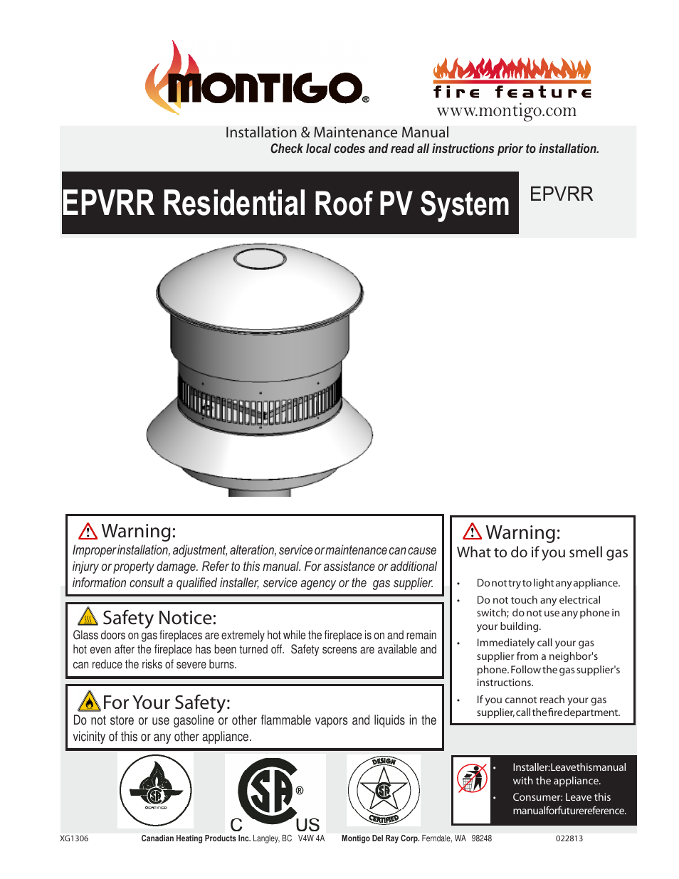 Montigo EPVRR User Manual | 6 pages