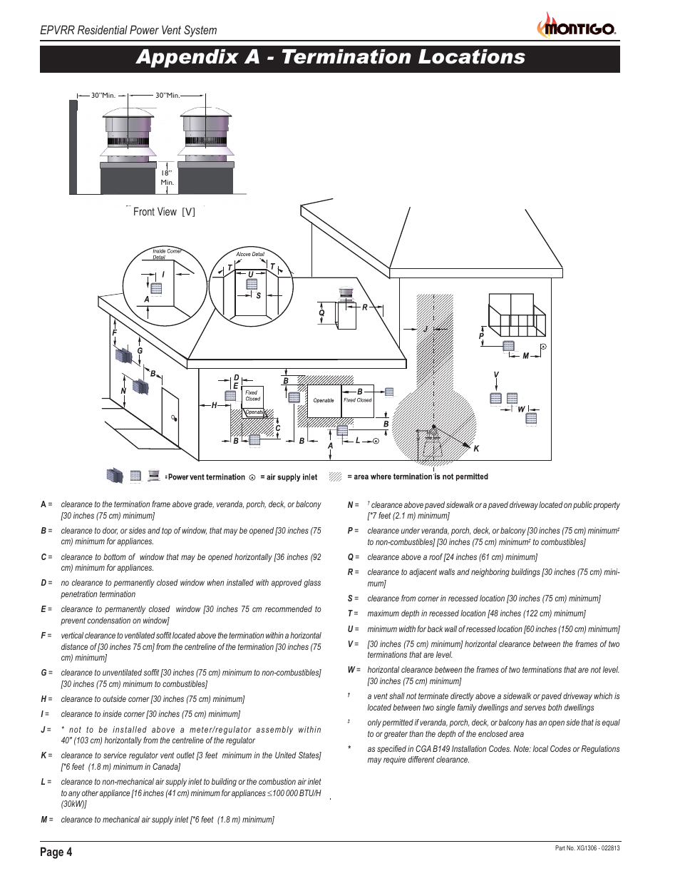 Appendix a - termination locations, Page 4 epvrr residential power vent system | Montigo EPVRR User Manual | Page 4 / 6