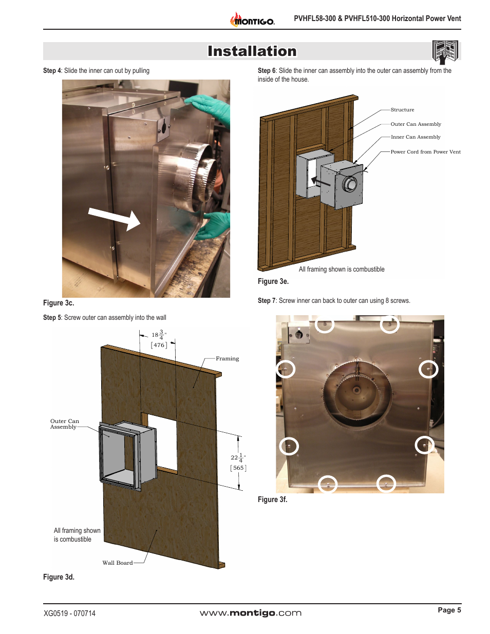 Installation | Montigo PVHFL58-300 User Manual | Page 5 / 22