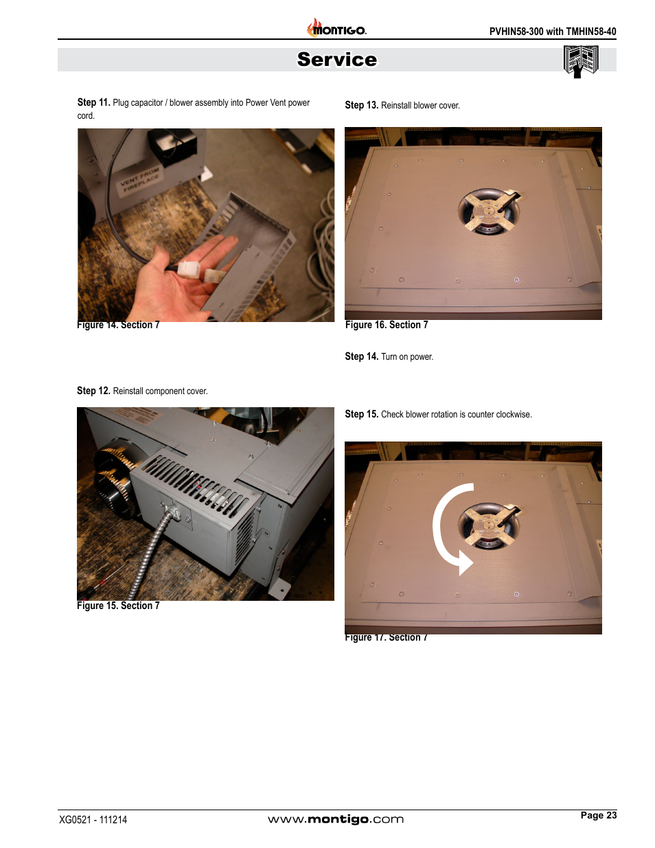 Service | Montigo PVHIN58-300 User Manual | Page 23 / 26