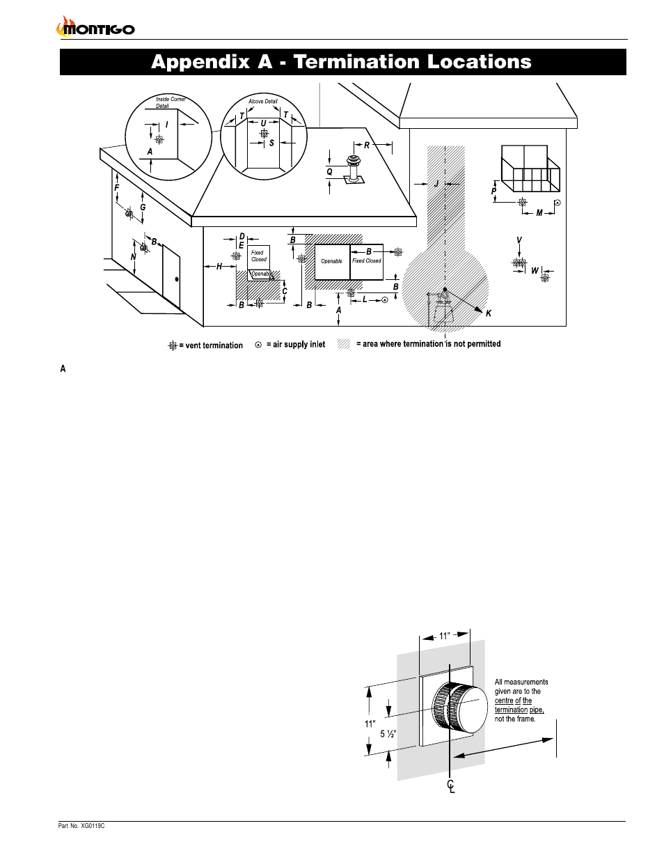 Appendix a - termination locations | Montigo C42DV User Manual | Page 19 / 20