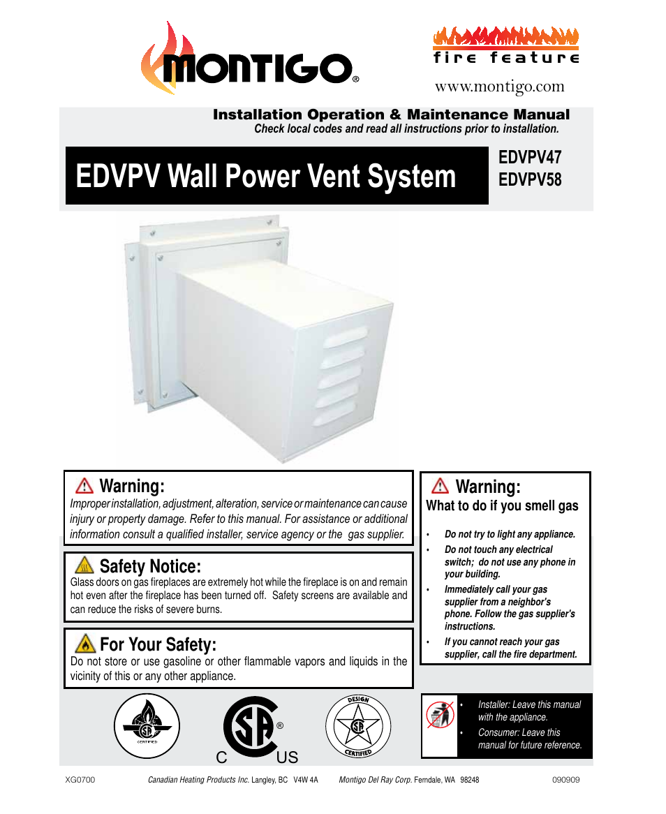 Montigo EDVPV47 User Manual | 12 pages