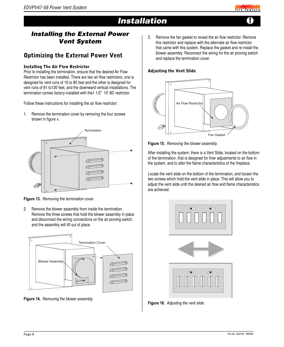 Installation, Optimizing the external power vent, Installing the external power vent system | Montigo EDVPV47 User Manual | Page 8 / 12