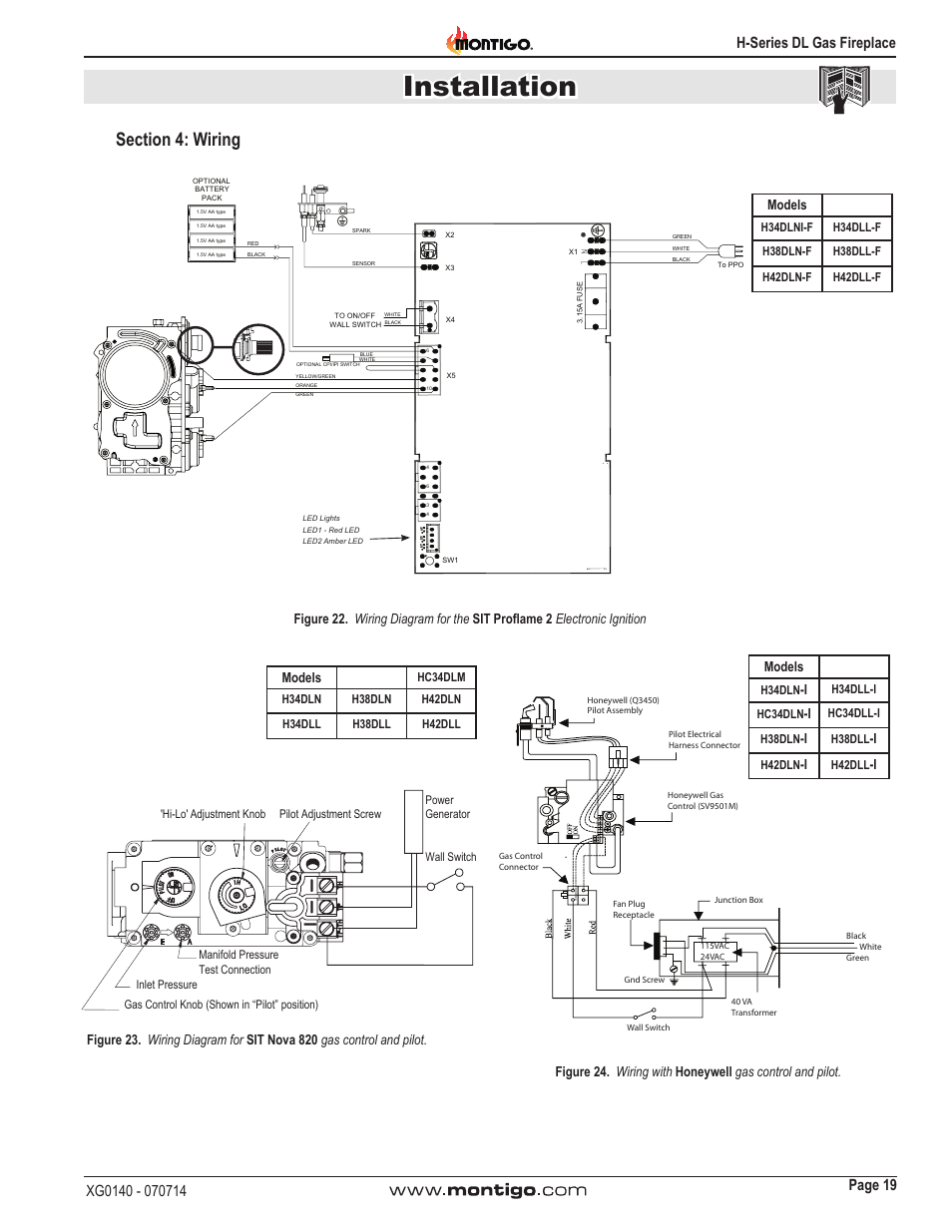 Installation, I models | Montigo H34DL User Manual | Page 19 / 40