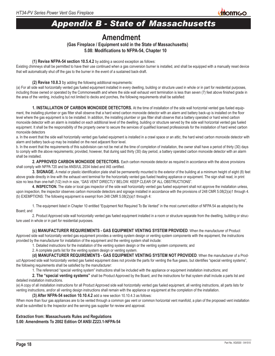 Amendment, Appendix b - state of massachusetts | Montigo HT34 PV User Manual | Page 18 / 20