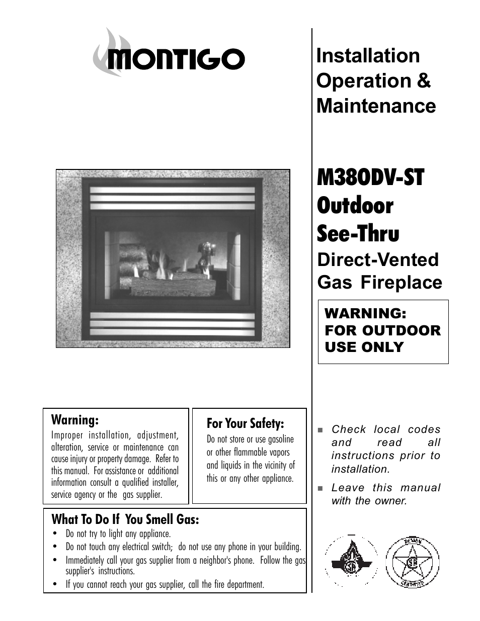 Montigo M38ODV ST User Manual | 16 pages