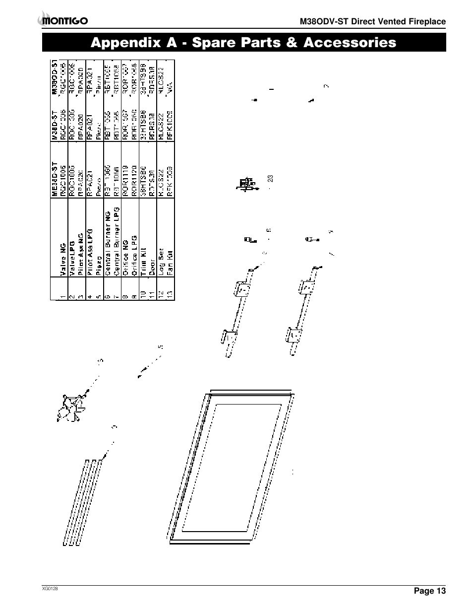 Appendix a - spare parts & accessories | Montigo M38ODV ST User Manual | Page 13 / 16