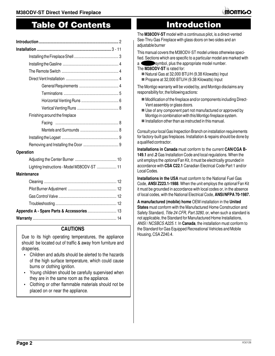 Montigo M38ODV ST User Manual | Page 2 / 16