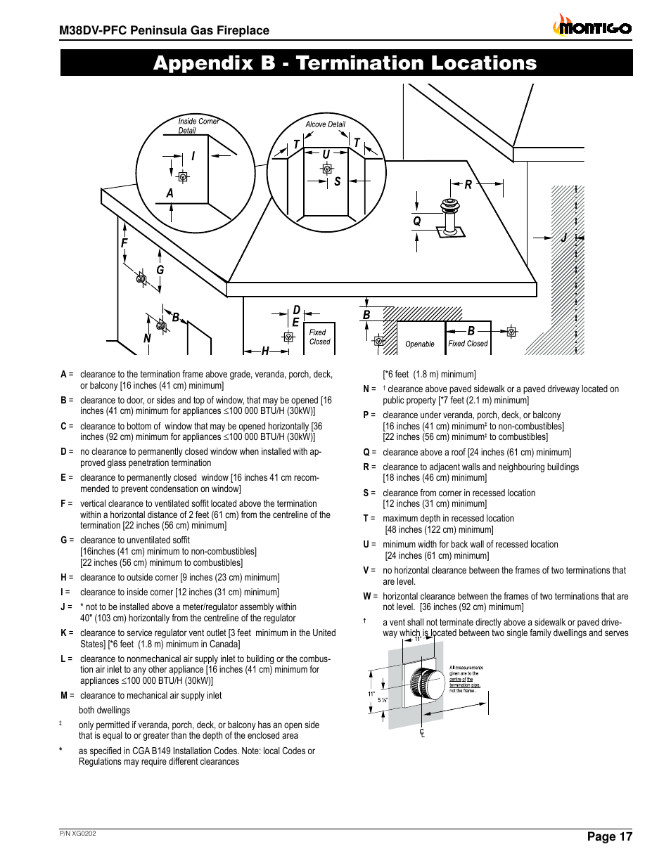 Appendix b - termination locations | Montigo M38DV PFC User Manual | Page 17 / 18