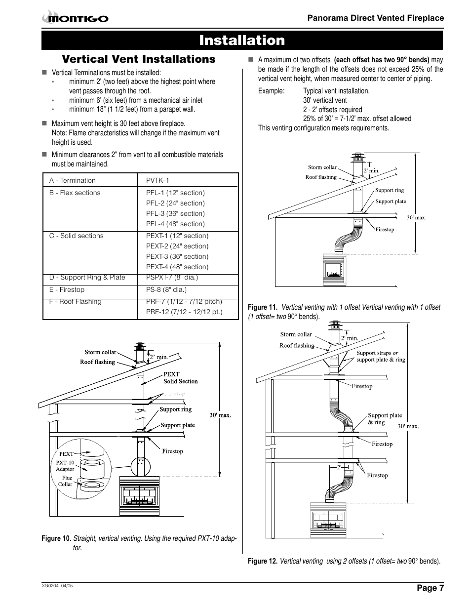 Installation, Vertical vent installations | Montigo M38DV PRC User Manual | Page 7 / 22