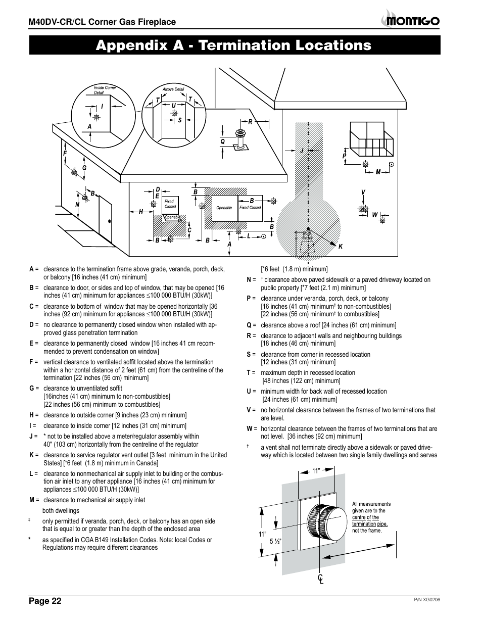 Appendix a - termination locations | Montigo M40DV CL CR User Manual | Page 22 / 26