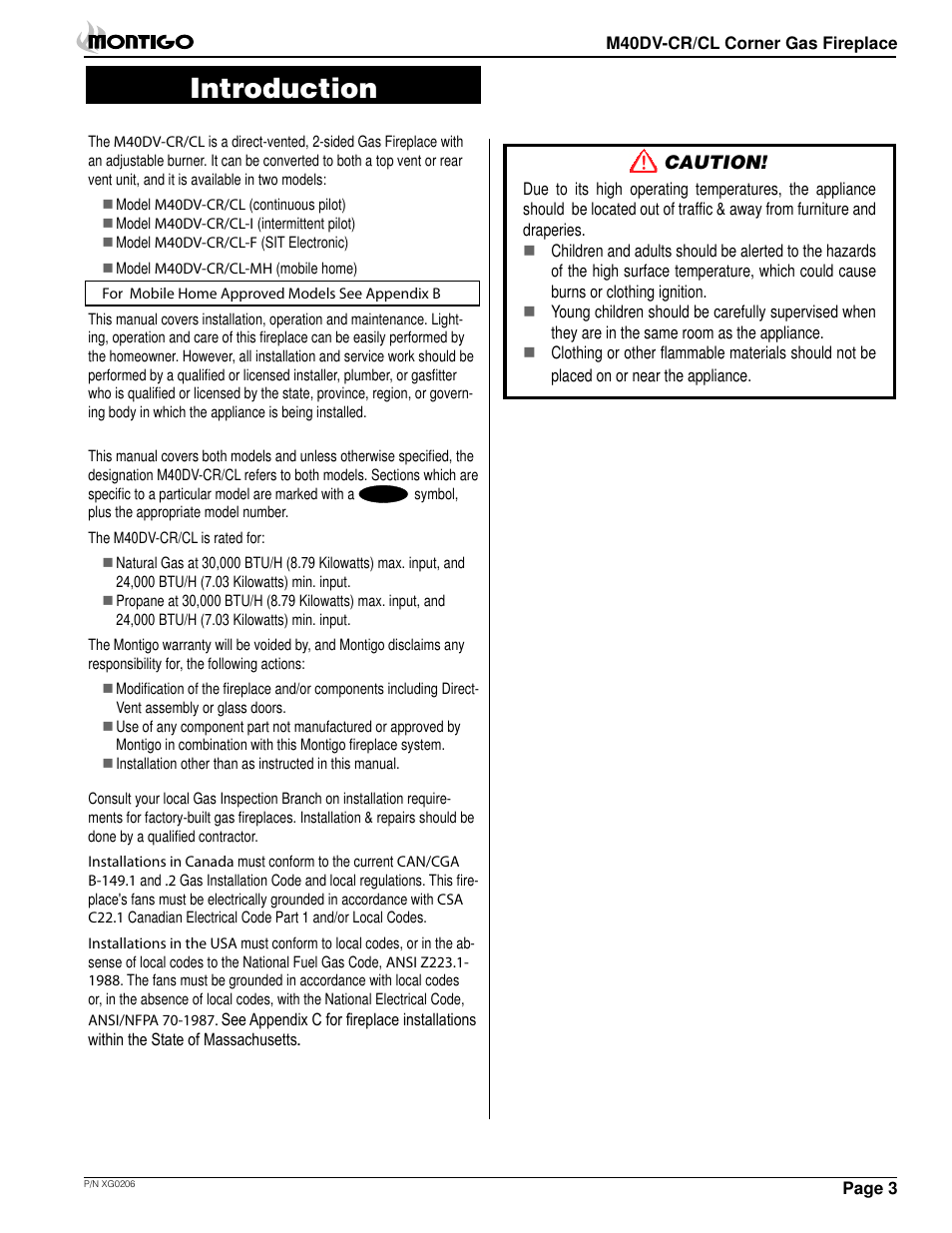 Introduction | Montigo M40DV CL CR User Manual | Page 3 / 26