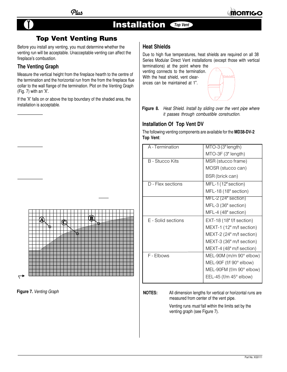 Installation, Top vent venting runs | Montigo MD38 DV2 User Manual | Page 6 / 22