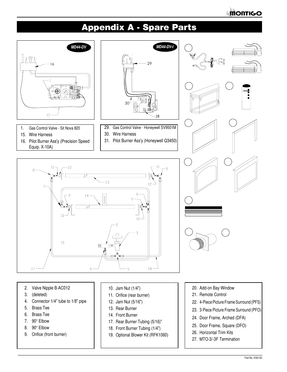 Appendix a - spare parts | Montigo MD44 DV User Manual | Page 18 / 20