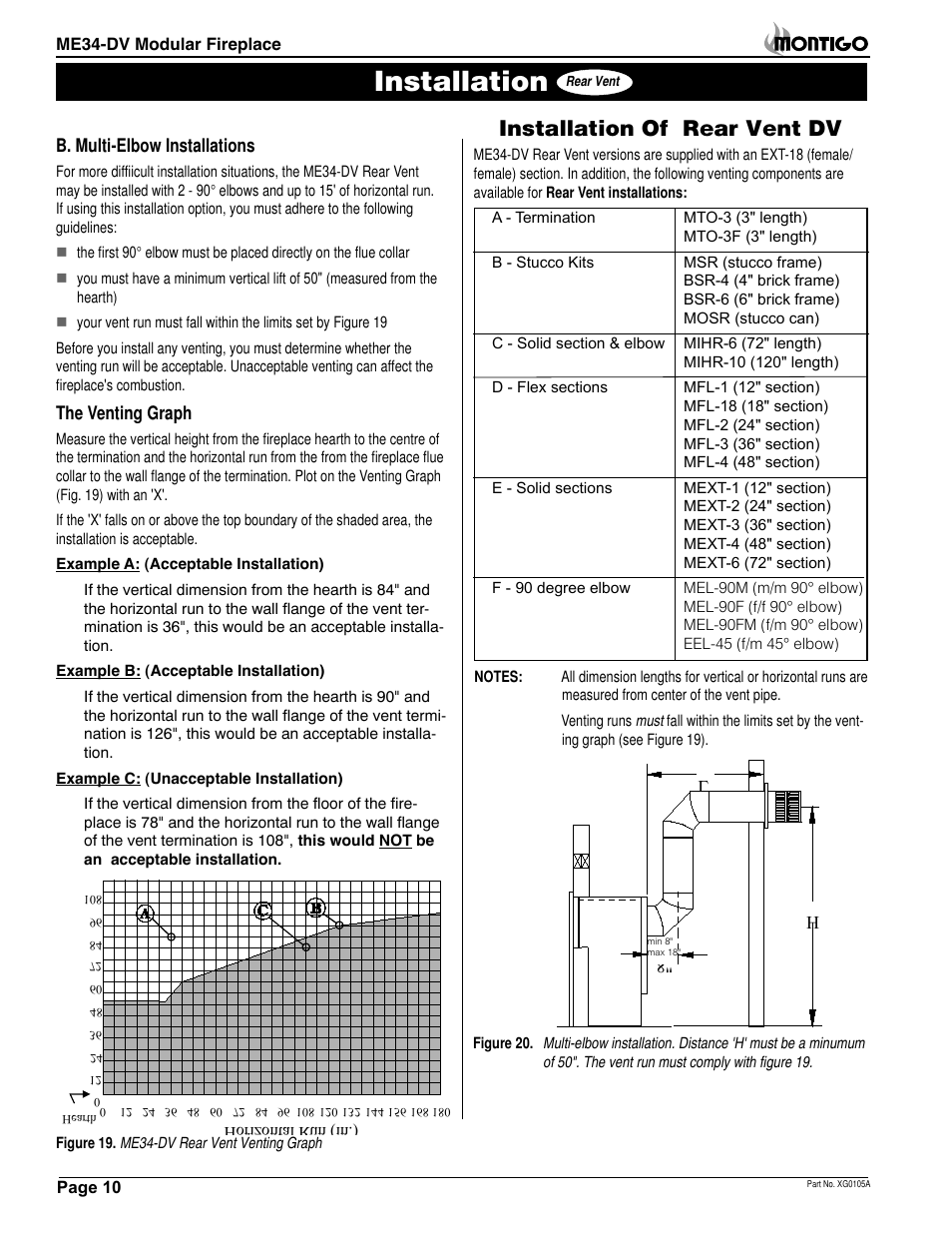 Installation, Installation of rear vent dv | Montigo ME34DV User Manual | Page 10 / 20