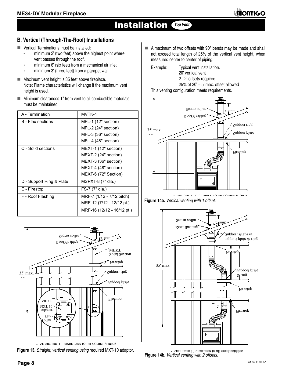 Installation, B. vertical (through-the-roof) installations | Montigo ME34DV User Manual | Page 8 / 20