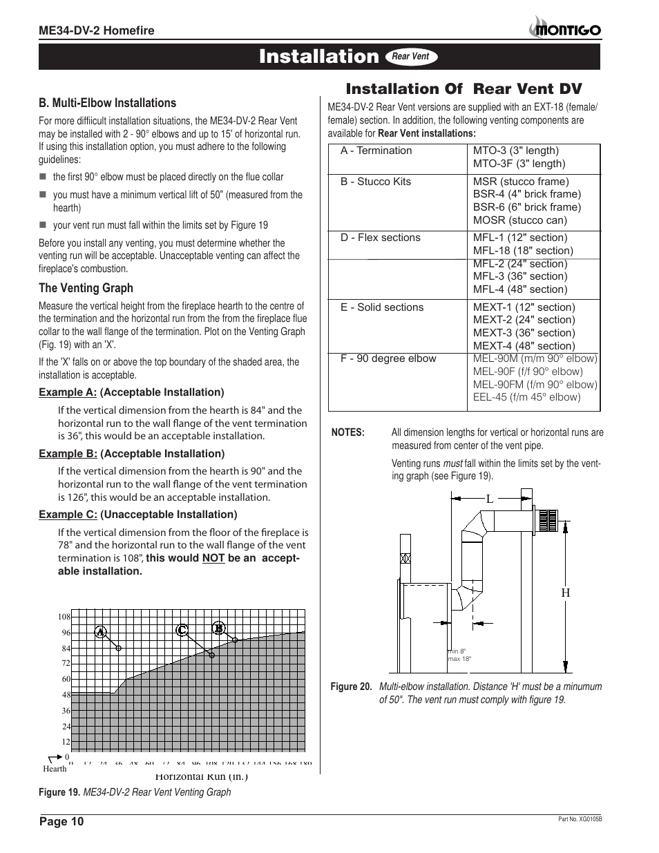 Installation, Installation of rear vent dv | Montigo ME34-DV2 User Manual | Page 10 / 20