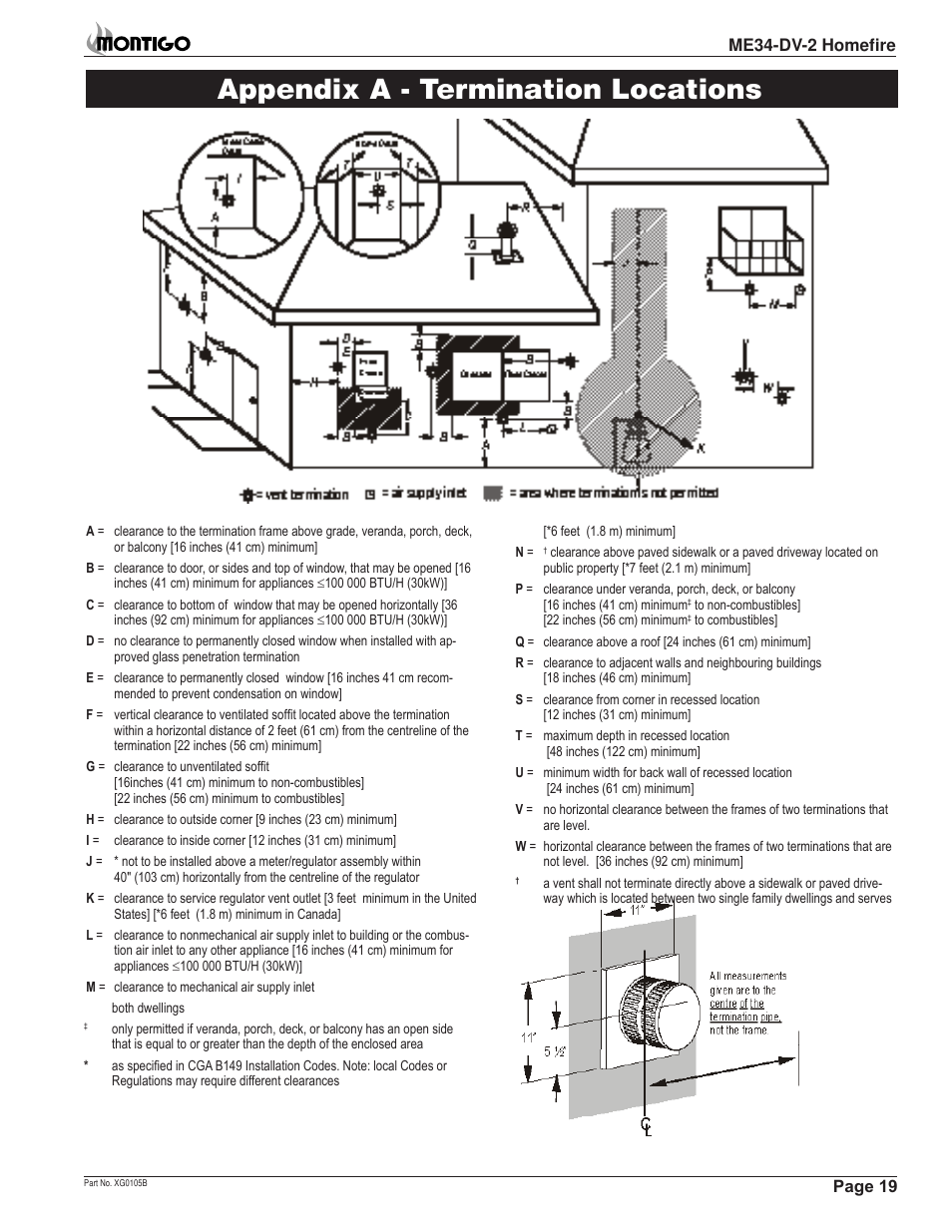 Appendix a - termination locations | Montigo ME34-DV2 User Manual | Page 19 / 20