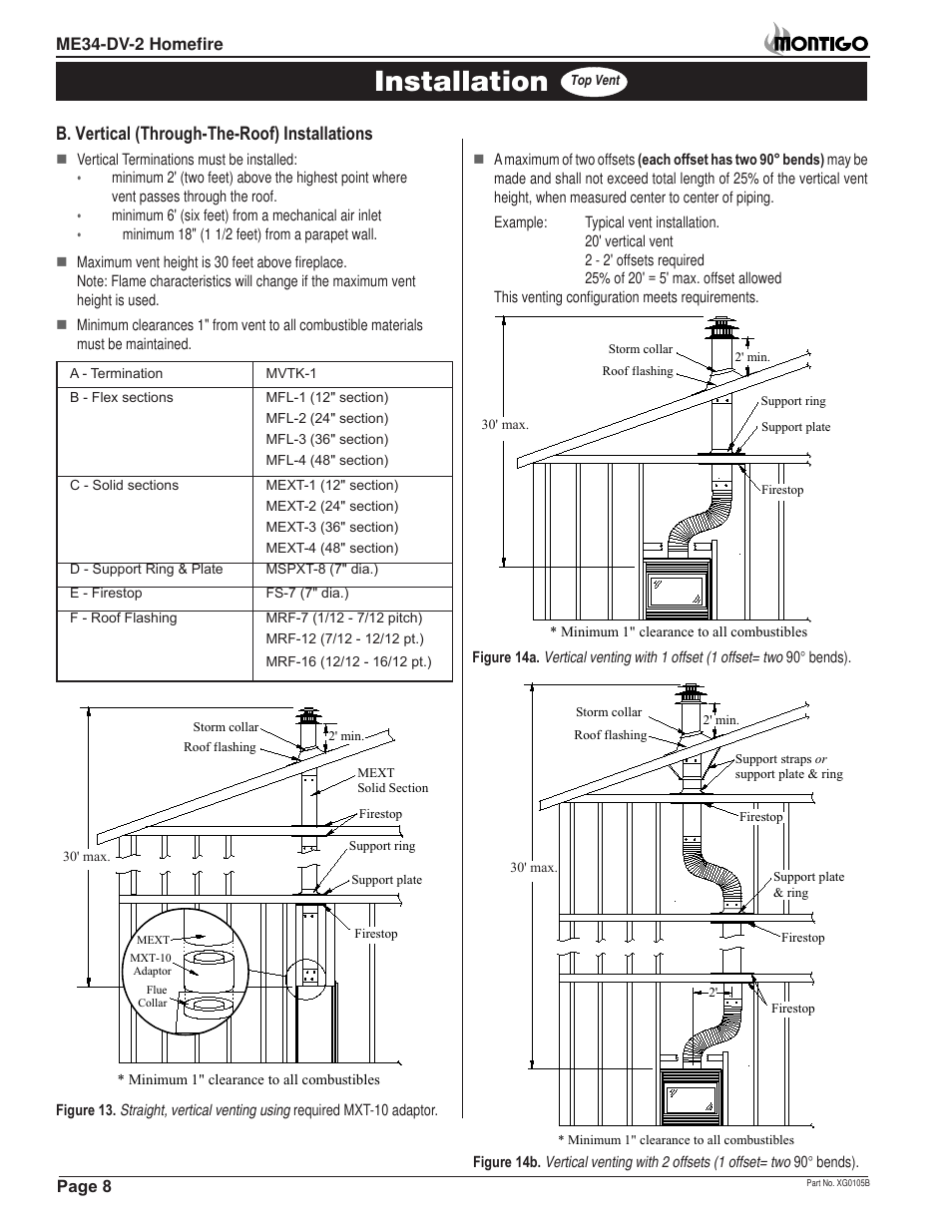 Installation, B. vertical (through-the-roof) installations | Montigo ME34-DV2 User Manual | Page 8 / 20