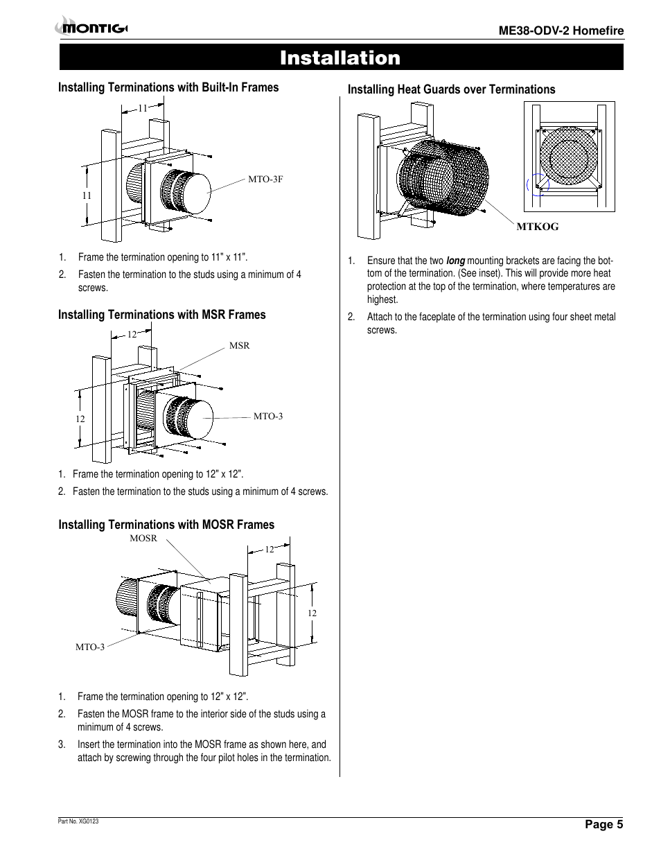 Installation | Montigo ME38 ODV User Manual | Page 5 / 18