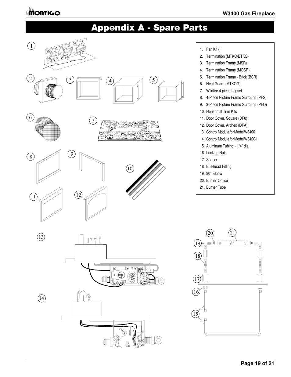 Appendix a - spare parts | Montigo MW34 DV User Manual | Page 19 / 22