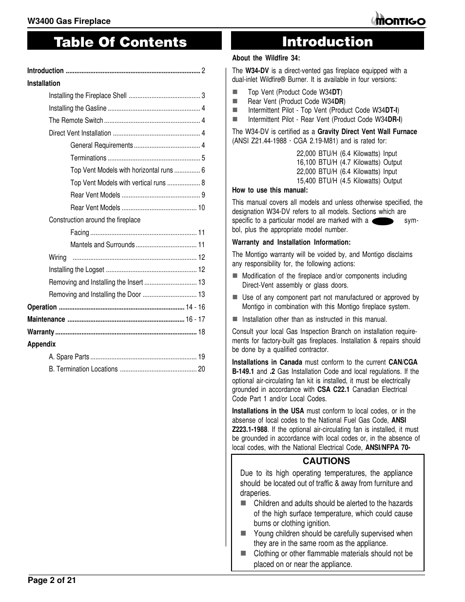 Montigo MW34 DV User Manual | Page 2 / 22
