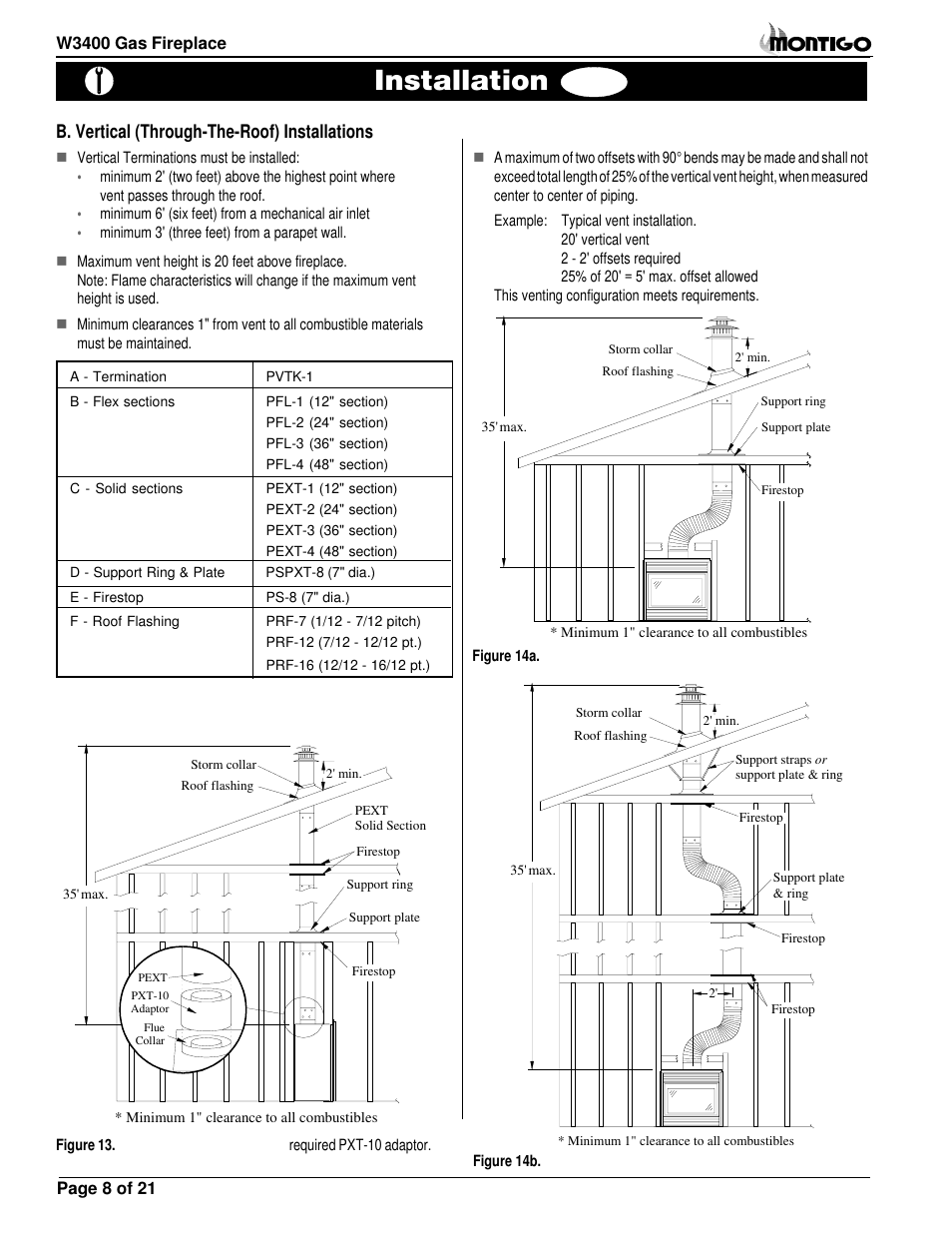Installation, B. vertical (through-the-roof) installations | Montigo MW34 DV User Manual | Page 8 / 22