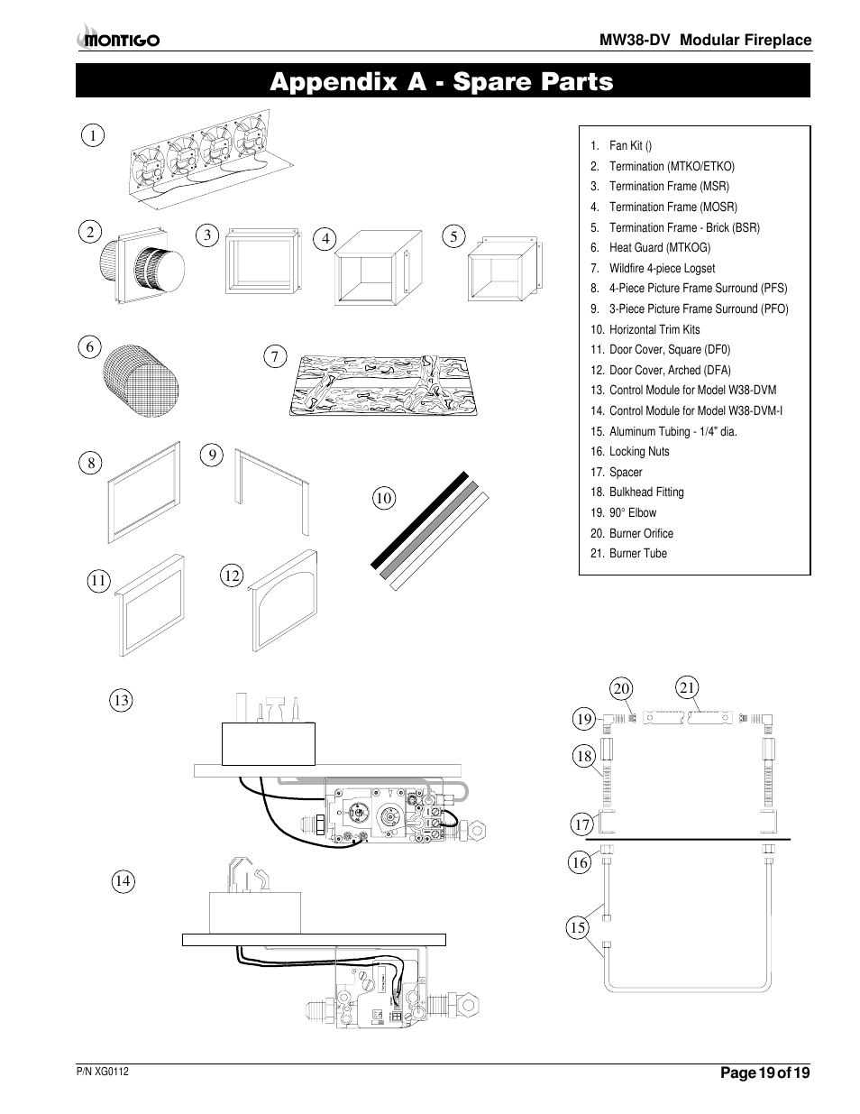Appendix a - spare parts | Montigo MW38 DV User Manual | Page 19 / 21