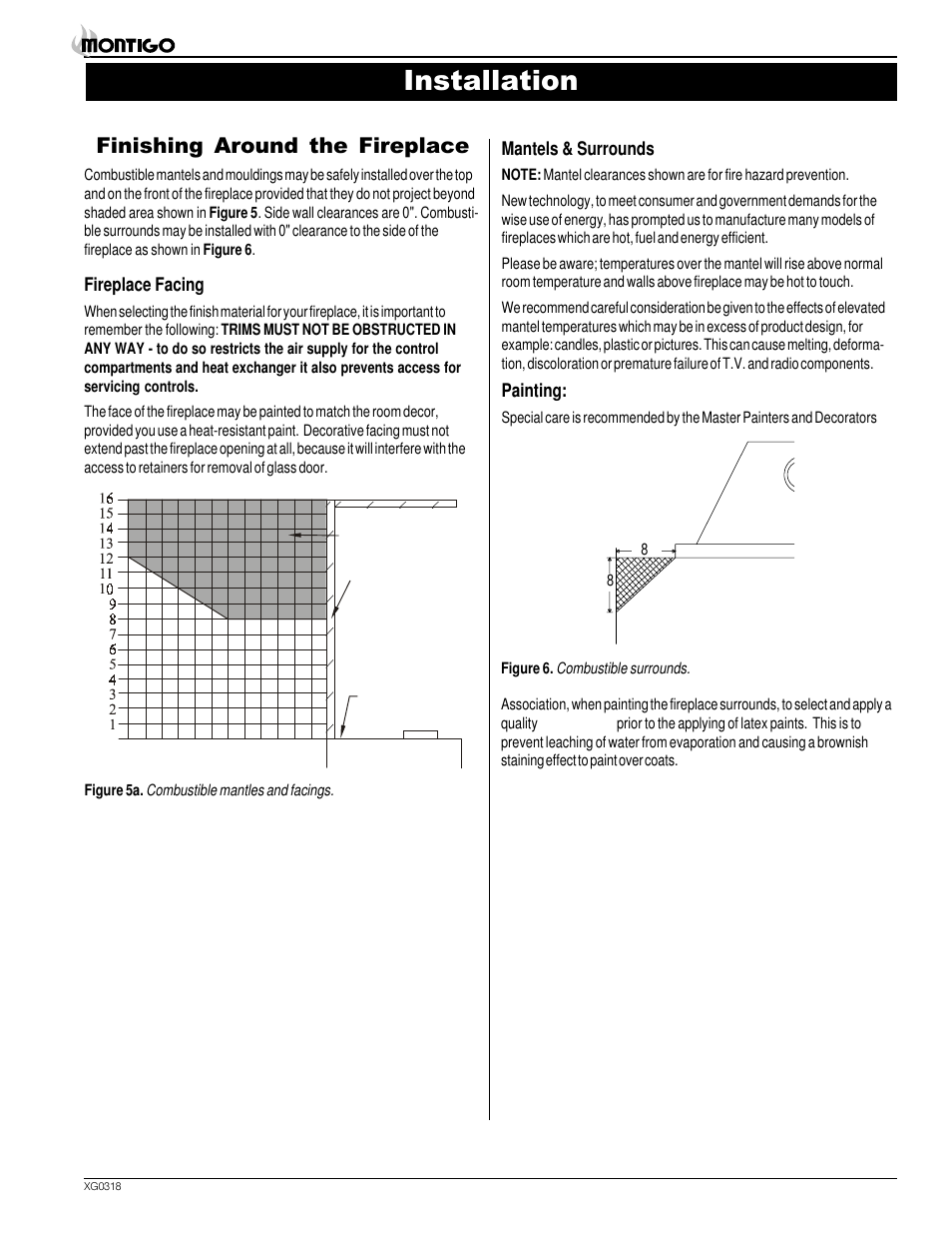 Installation, Finishing around the fireplace | Montigo SP28 F2 User Manual | Page 5 / 16