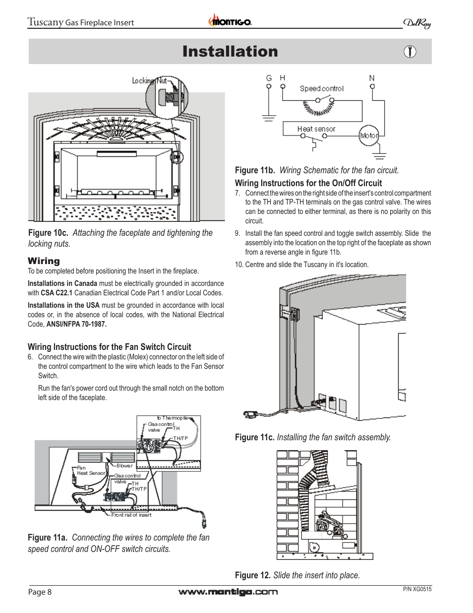 Installation, Tuscany | Montigo 34DVI Tuscany User Manual | Page 8 / 20