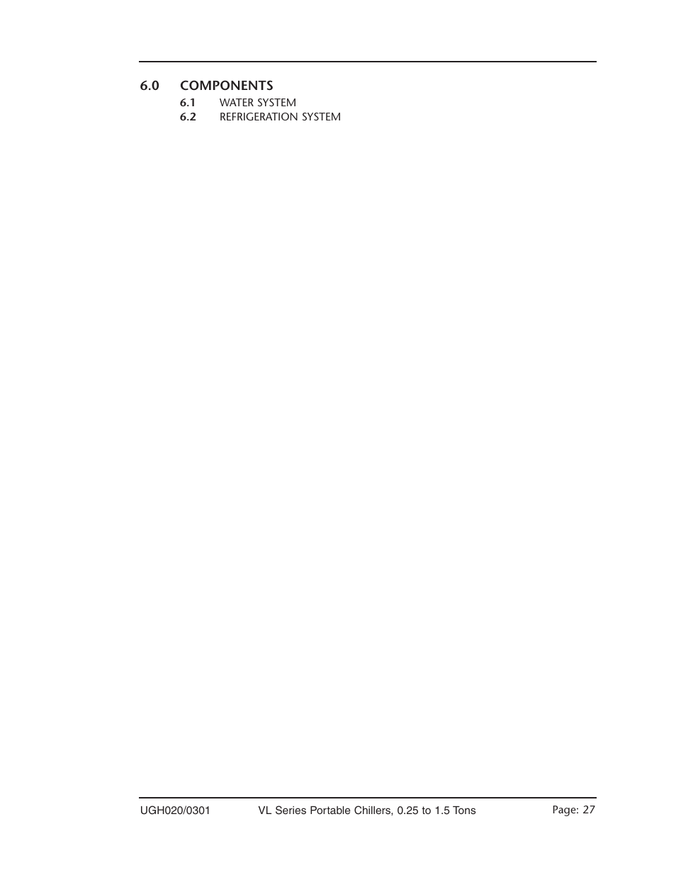Components - section 6 | Conair VL Series User Manual | Page 27 / 44