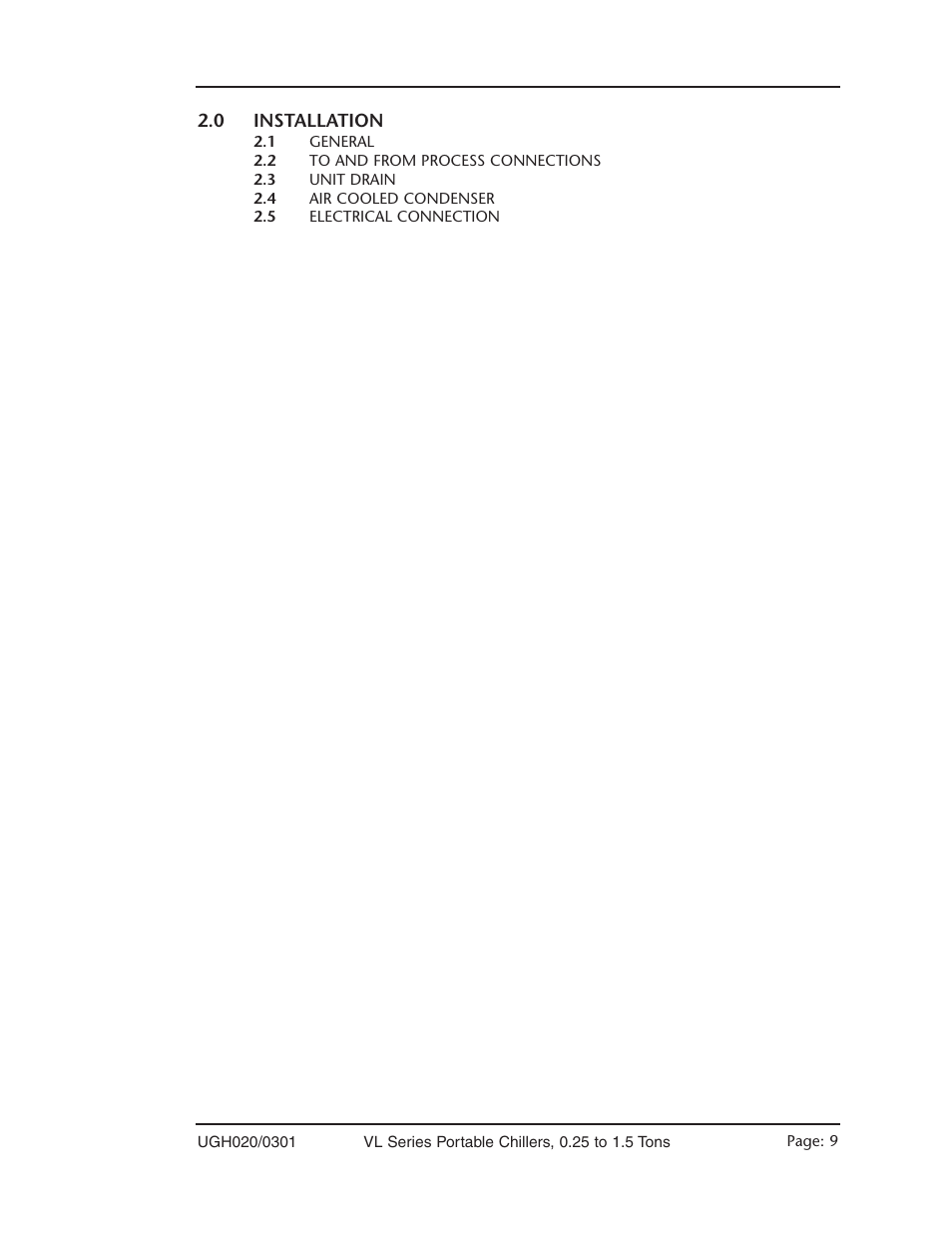 Installation - section 2 | Conair VL Series User Manual | Page 9 / 44