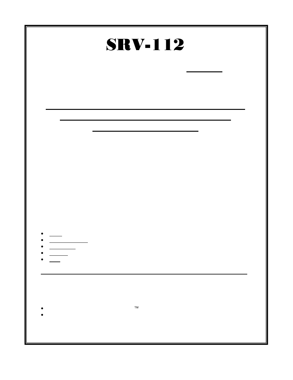 Srv-112, Introduction, Warning | Specifications | Motion Sound SRV-112 User Manual | Page 2 / 6