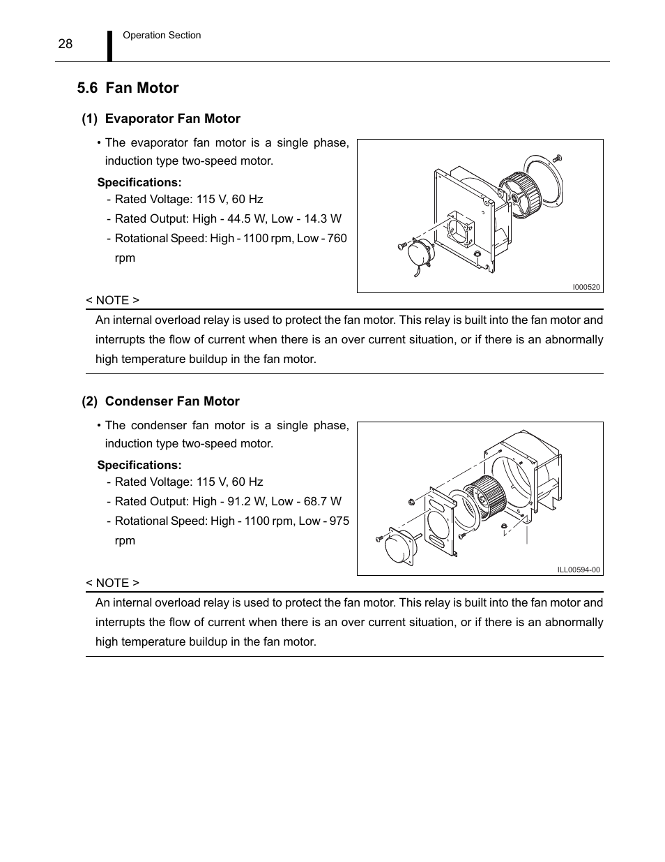 6 fan motor, Fan motor | MovinCool CM12 Service Manual User Manual | Page 28 / 73