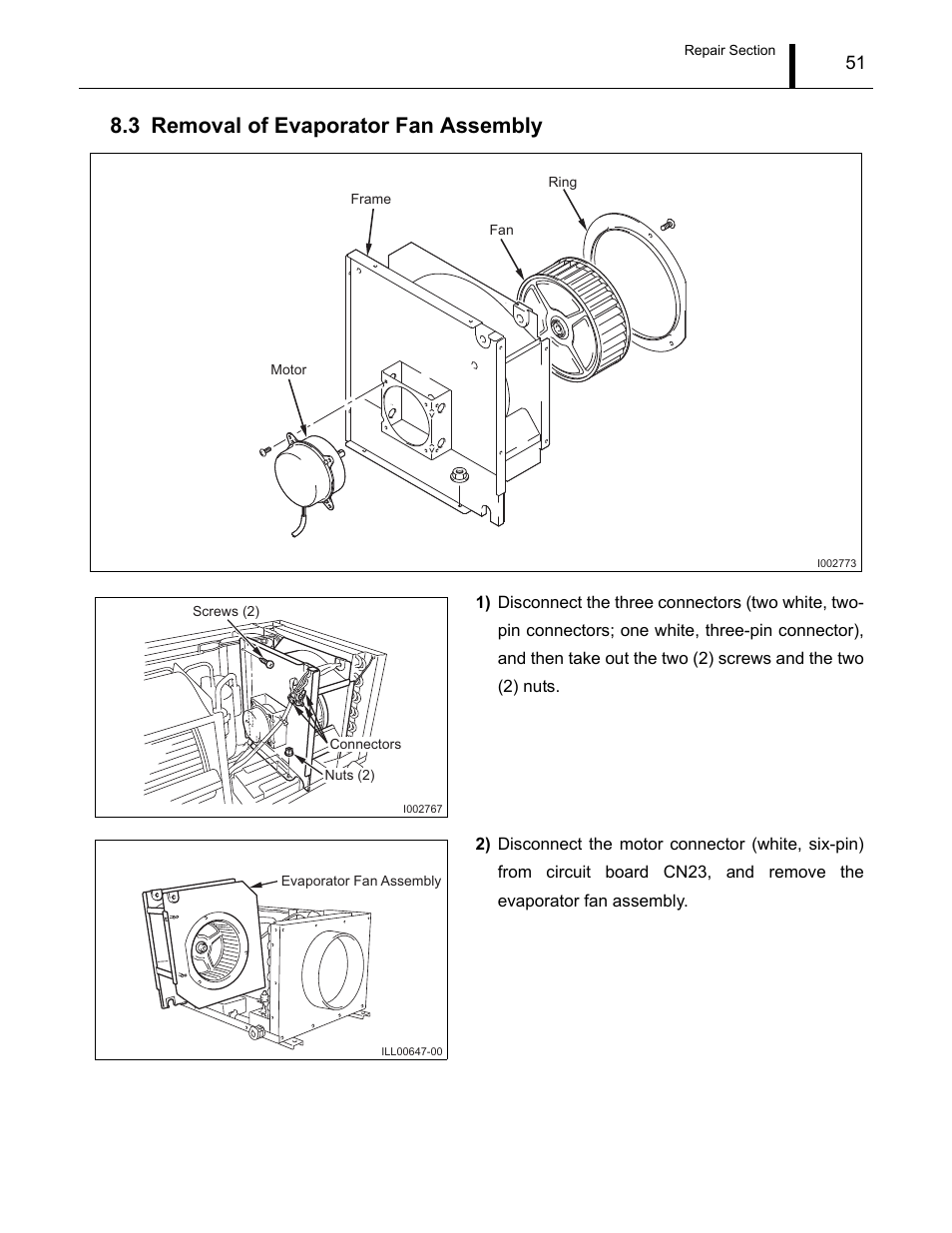 3 removal of evaporator fan assembly, Removal of evaporator fan assembly | MovinCool CM12 Service Manual User Manual | Page 51 / 73