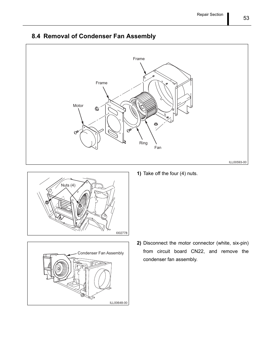 4 removal of condenser fan assembly, Removal of condenser fan assembly | MovinCool CM12 Service Manual User Manual | Page 53 / 73