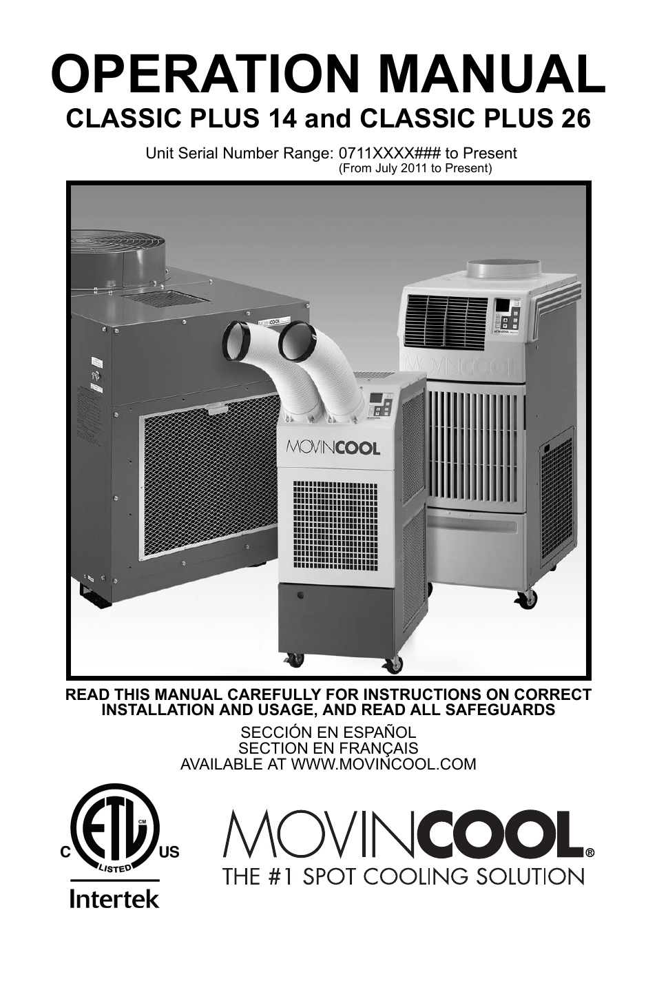 MovinCool Classic Plus 14 User Manual | 35 pages