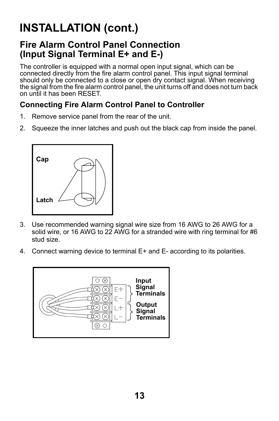 Fire alarm control panel connection, Installation (cont.) | MovinCool Classic Plus 14 User Manual | Page 13 / 35