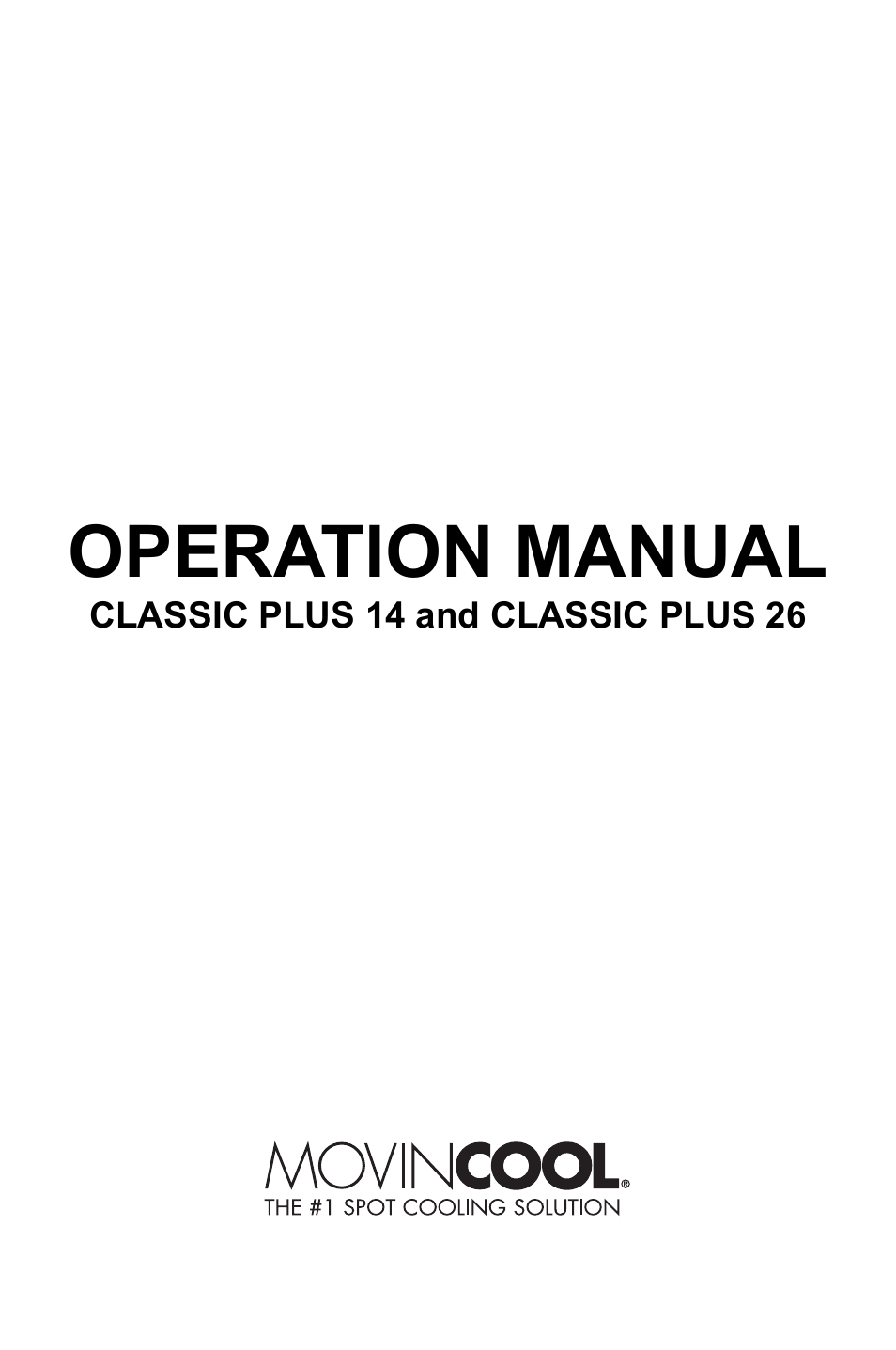 Operation manual | MovinCool Classic Plus 14 User Manual | Page 3 / 35