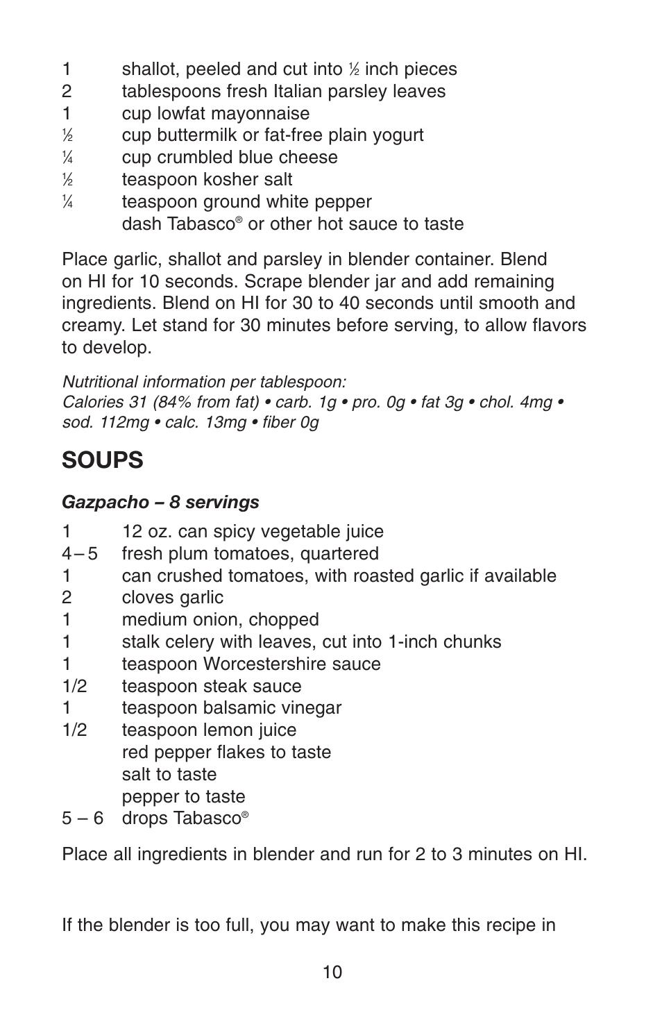 Soups | Conair RB70 User Manual | Page 11 / 14