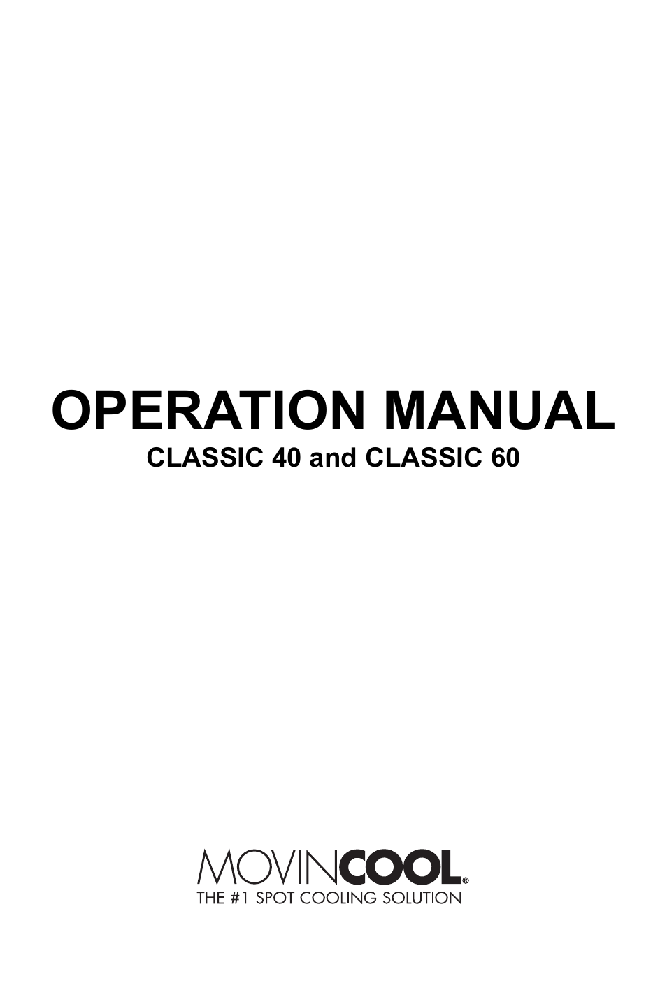 Operation manual | MovinCool Classic 40 User Manual | Page 3 / 46