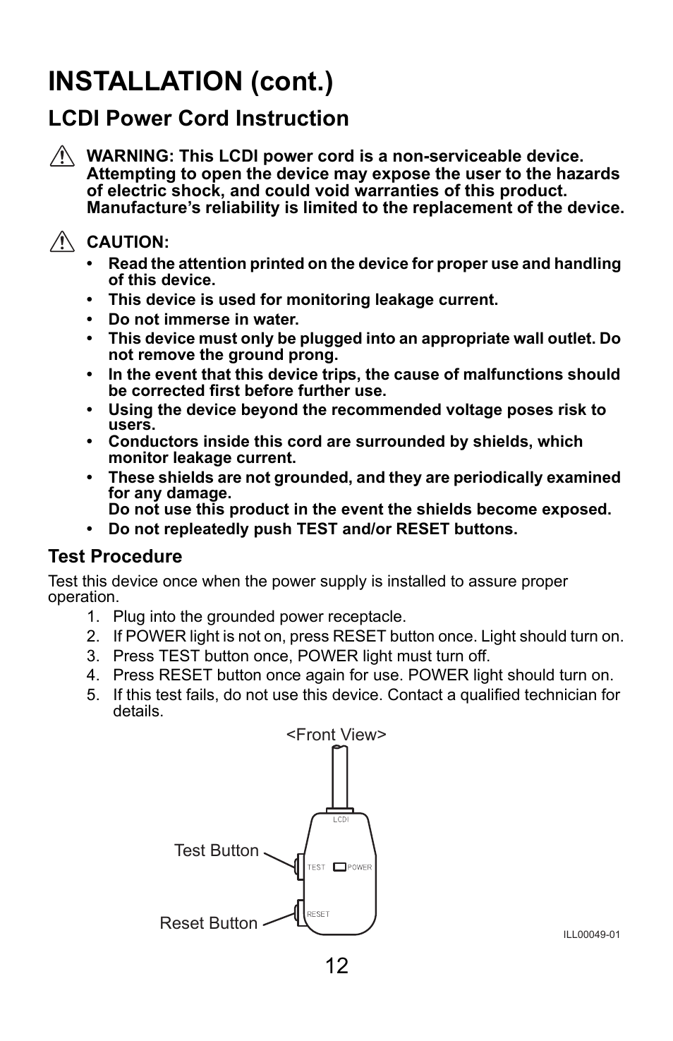 Installation (cont.), Lcdi power cord instruction | MovinCool Climate Pro 18 User Manual | Page 12 / 52