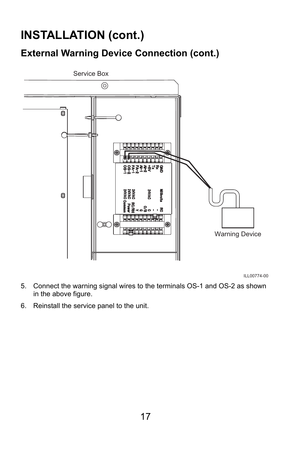 Installation (cont.), External warning device connection (cont.) | MovinCool Climate Pro 18 User Manual | Page 17 / 52