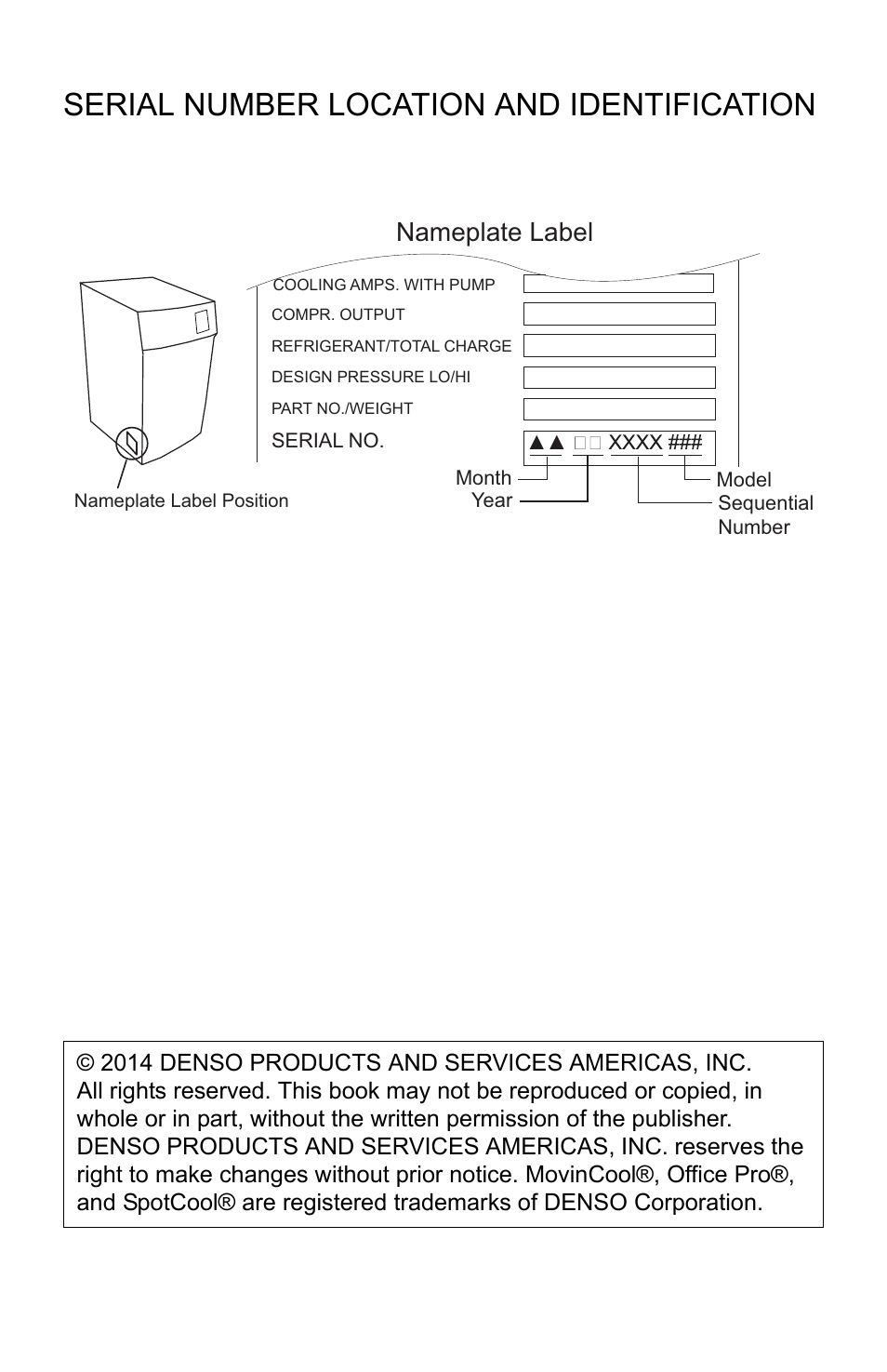 Serial number location and identification, Nameplate label | MovinCool Climate Pro 18 User Manual | Page 2 / 52